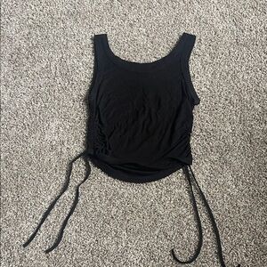 Amazon Black Side-Ruched Tank Top